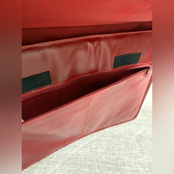 Wilson's Leather Burgundy Red Briefcase Laptop Work Bag Office Academia Boss - Picture 12 of 12